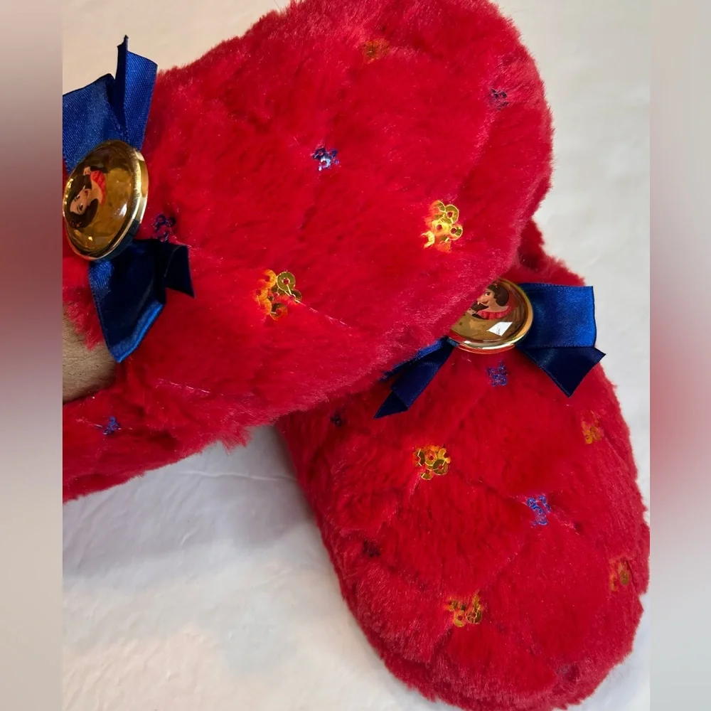 Disney Princess Elena of Avalor Red Slippers with Blue Accent Girls Size 2